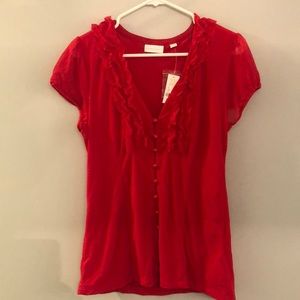 New York & Company XL Red Shell Shirt